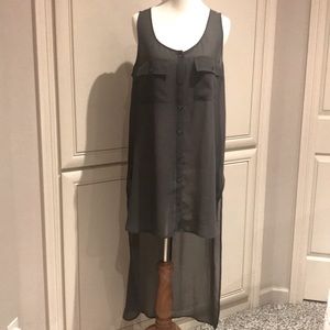 Forever 21 Sheer long Tunic/Top, size M, gray